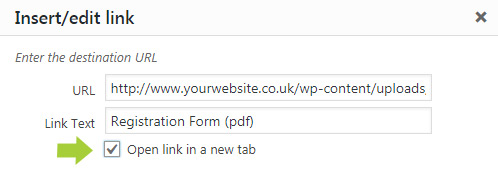 Open link in a new tab (WordPress)